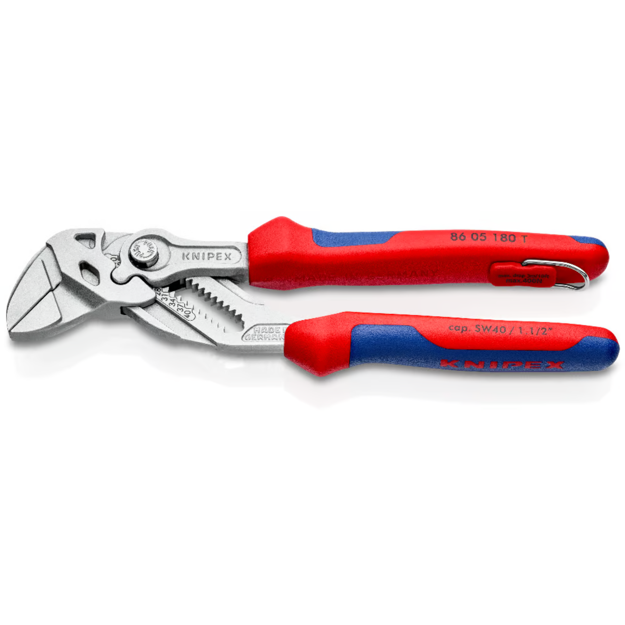KNIPEX 86 05 180 T BK Pinza de extensión y llave en una sola herramienta 180 mm (7 1/4″)