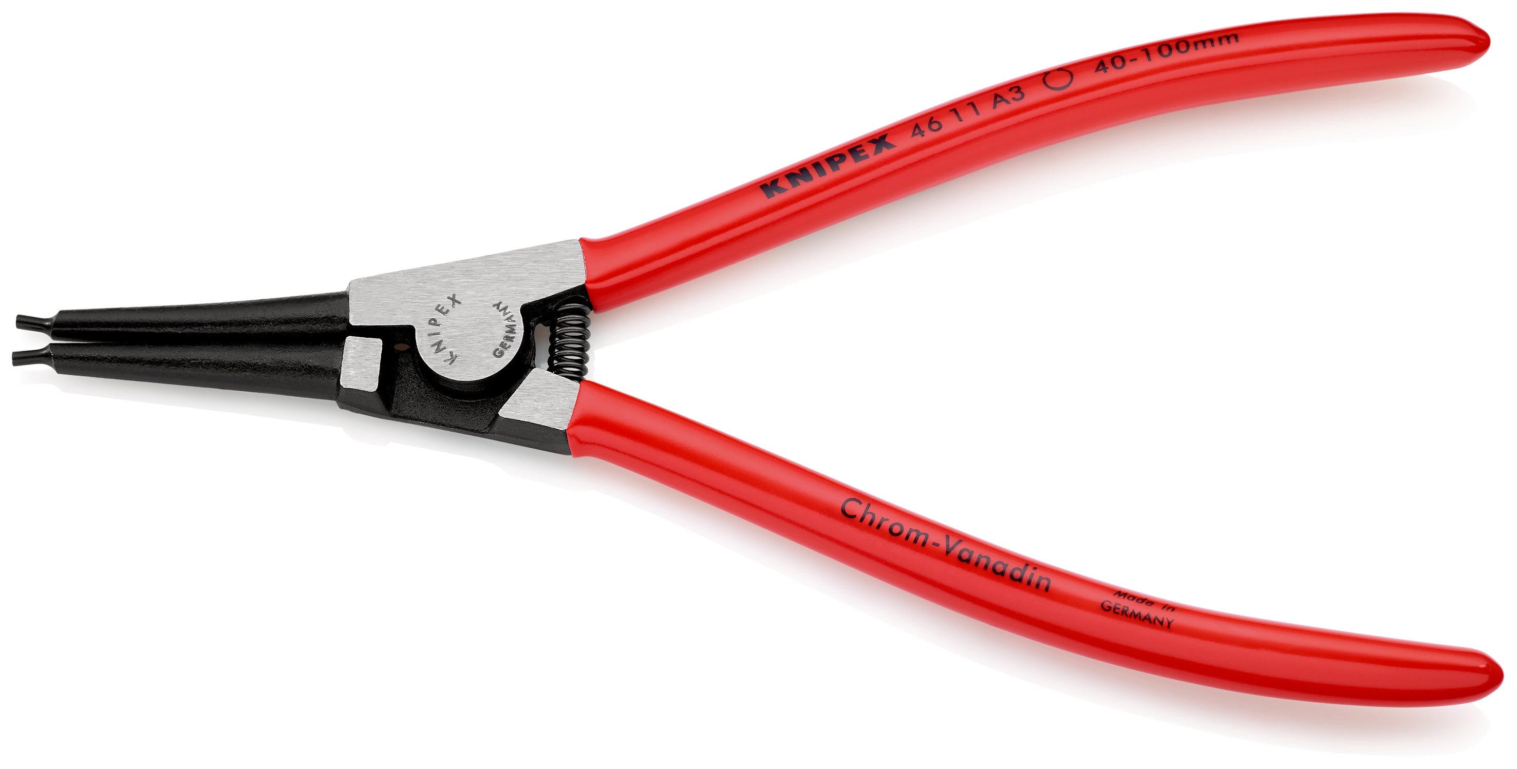 KNIPEX 46 11 A3 SB Pinza para anillos de retención exteriores de ejes recubierto de plástico acabado pavonado 210 mm